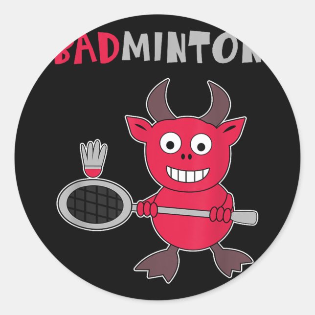 Badminton Devil Badminton Player Shuttle Sports Sm Classic Round Sticker (Front)