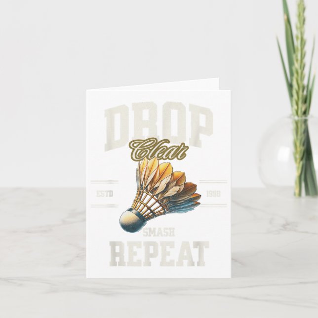 Badminton Drop Clear Smash Repeat Shuttle  Card (Front)