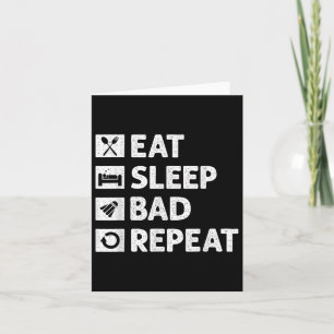Badminton Eat Sleep Repeat Funny Shuttle Meme  Card