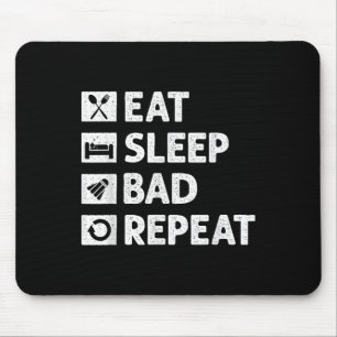 Badminton Eat Sleep Repeat Funny Shuttle Meme Mouse Mat