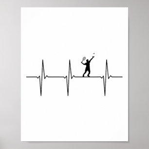 Badminton Ecg Heartbeat Shuttle Pulse Frequency 1 Poster