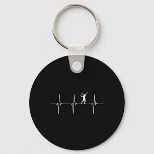 Badminton Ecg Heartbeat Shuttle Pulse Frequency  Key Ring