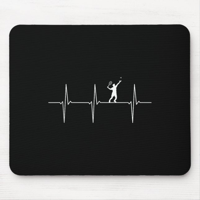 Badminton Ecg Heartbeat Shuttle Pulse Frequency  Mouse Mat (Front)