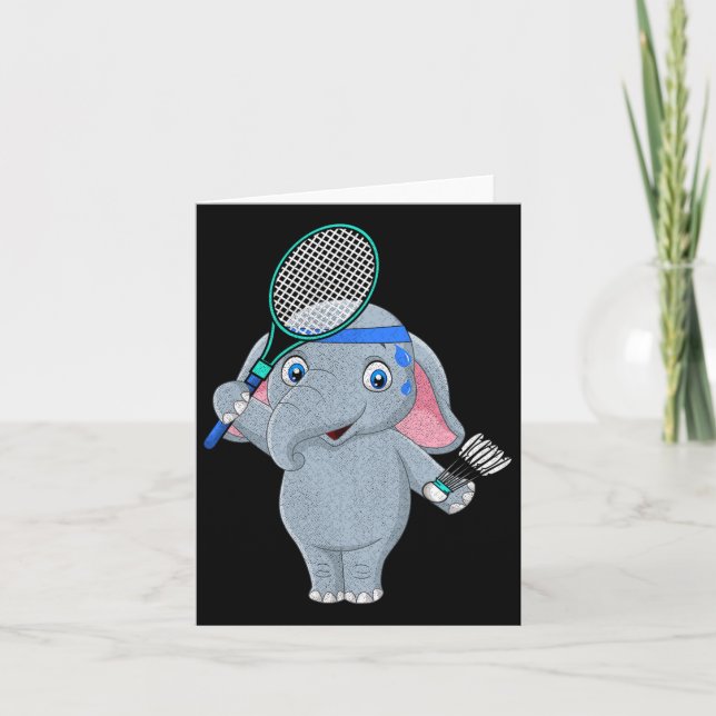 Badminton Elephant  Card (Front)