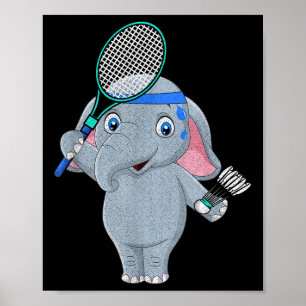Badminton Elephant  Poster