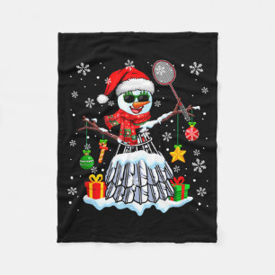 Badminton Equipment Cosplay Snowman Sungles Xmas P Fleece Blanket