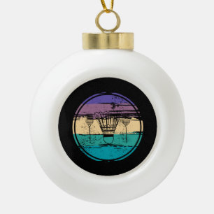 Badminton Equipment Design Ceramic Ball Christmas Ornament