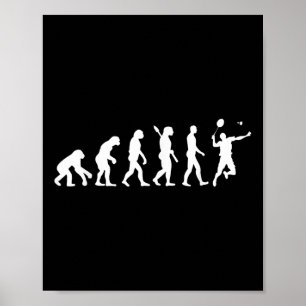 Badminton Evolution Jersey Tee Funny Rackets Ball Poster