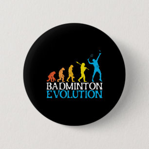 Badminton Evolution Monkey Badminton Player Badmin 6 Cm Round Badge