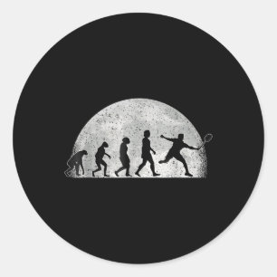Badminton Evolution - Moon Badminton Player Classic Round Sticker
