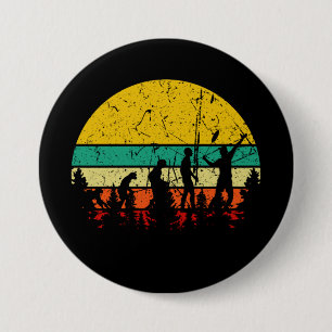 Badminton Evolution Retro Badminton Player 7.5 Cm Round Badge