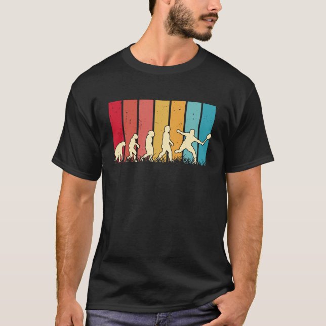 Badminton Evolution Retro Badminton Player Badmint T-Shirt (Front)