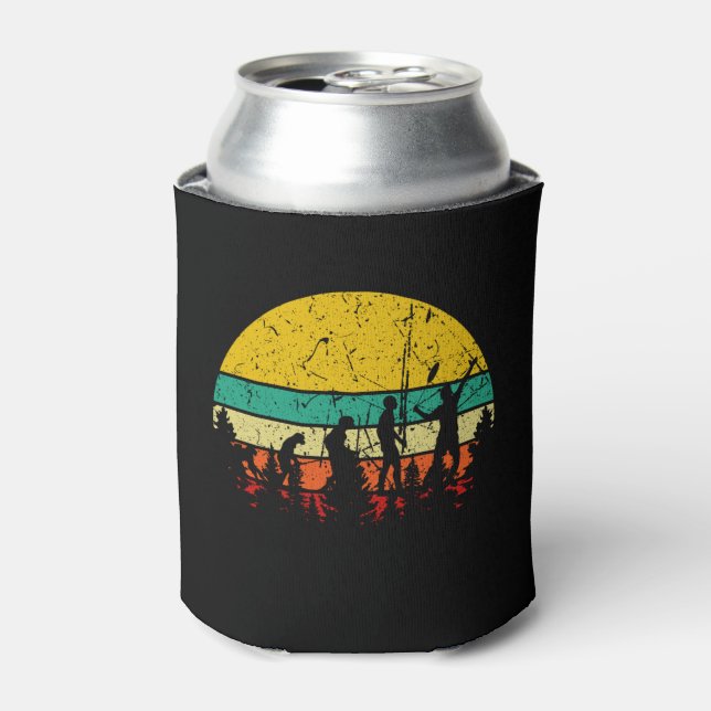 Badminton Evolution Retro Badminton Player Can Cooler (Can Front)