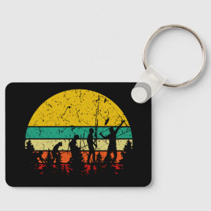 Badminton Evolution Retro Badminton Player Key Ring