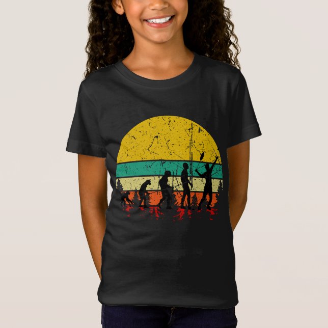 Badminton Evolution Retro Badminton Player T-Shirt (Front)