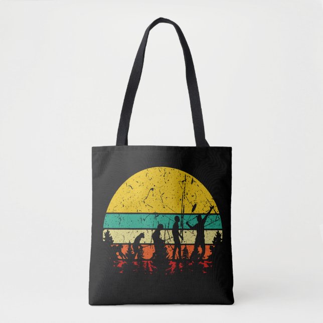 Badminton Evolution Retro Badminton Player Tote Bag (Front)