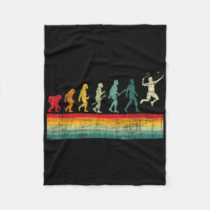 Badminton Evolution - Retro Sports Lover Shuttle  Fleece Blanket