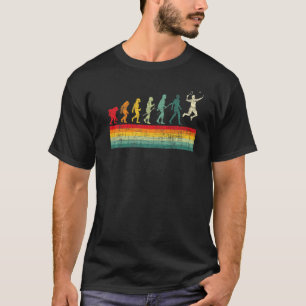 Badminton Evolution Retro Sports Shuttlecock T-Shirt