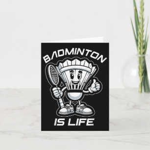 Badminton Forever Cartoon Shuttle And Racket Graph Card