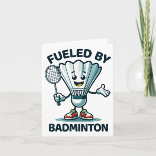 Badminton Forever Cartoon Shuttle And Racket Graph Card