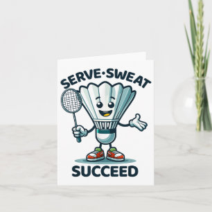 Badminton Forever Cartoon Shuttle And Racket Graph Card