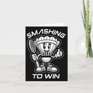 Badminton Forever Cartoon Shuttle And Racket Graph Card