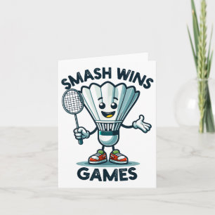 Badminton Forever Cartoon Shuttle And Racket Graph Card
