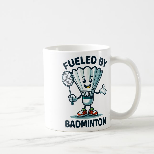 Badminton Forever Cartoon Shuttle And Racket Graph Coffee Mug (Right)