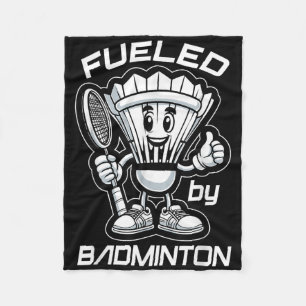 Badminton Forever Cartoon Shuttle And Racket Graph Fleece Blanket