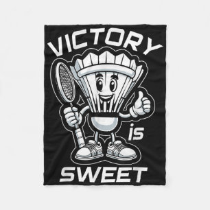 Badminton Forever Cartoon Shuttle And Racket Graph Fleece Blanket