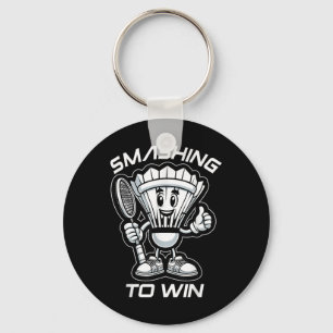 Badminton Forever Cartoon Shuttle And Racket Graph Key Ring