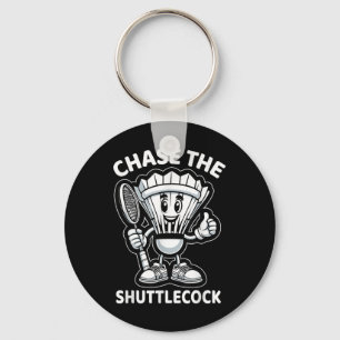 Badminton Forever Cartoon Shuttle And Racket Graph Key Ring