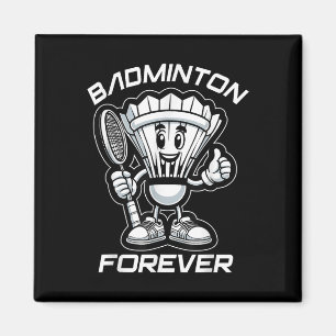 Badminton Forever Cartoon Shuttle And Racket Graph Magnet