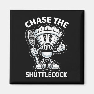 Badminton Forever Cartoon Shuttle And Racket Graph Magnet