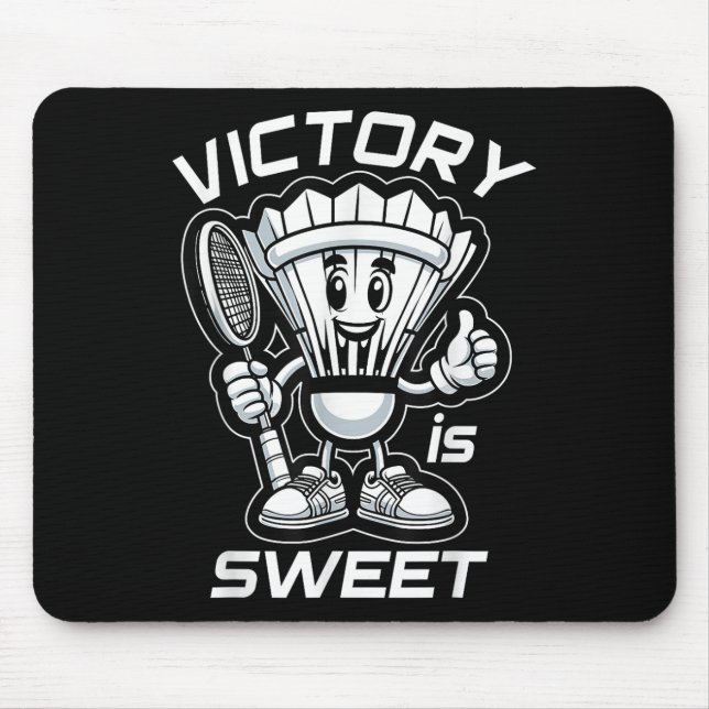 Badminton Forever Cartoon Shuttle And Racket Graph Mouse Mat (Front)