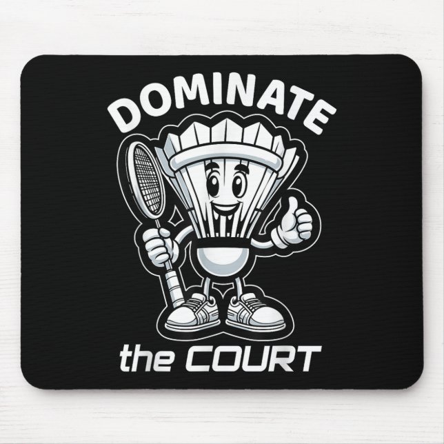 Badminton Forever Cartoon Shuttle And Racket Graph Mouse Mat (Front)