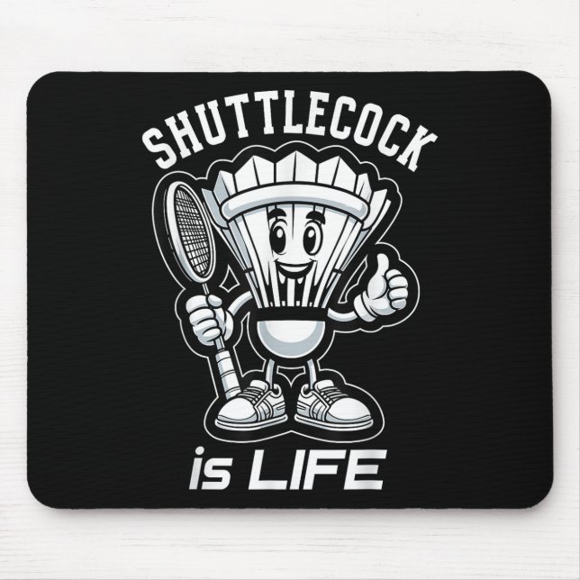 Badminton Forever Cartoon Shuttle And Racket Graph Mouse Mat (Front)