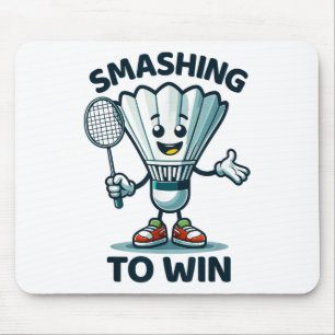 Badminton Forever Cartoon Shuttle And Racket Graph Mouse Mat