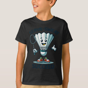 Badminton Forever Cartoon Shuttle And Racket Graph T-Shirt