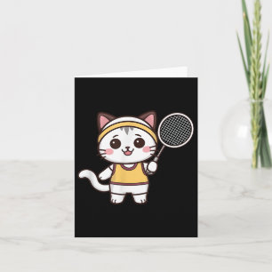 Badminton Funny Cat Women Girls Badminton Player K Card
