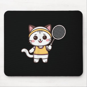 Badminton Funny Cat Women Girls Badminton Player K Mouse Mat