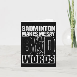 Badminton Game Lover Bad Words Shuttle Badminton  Card