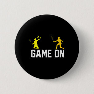 Badminton Game On 6 Cm Round Badge