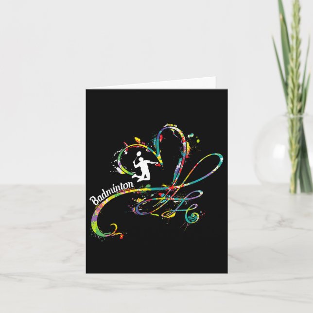 Badminton Game Player Shuttle Player Badminton  Card (Front)