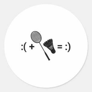 Badminton Game Shuttle Sport Badminton Classic Round Sticker