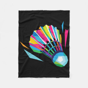 Badminton Game Shuttle Sport Badminton Pop Art Fleece Blanket