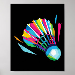Badminton Game Shuttle Sport Badminton Pop Art Poster