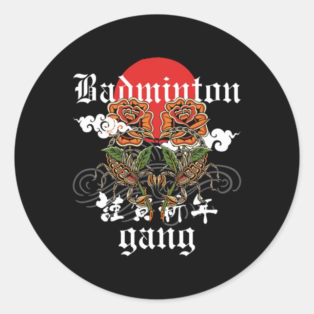 Badminton Gang  Classic Round Sticker (Front)