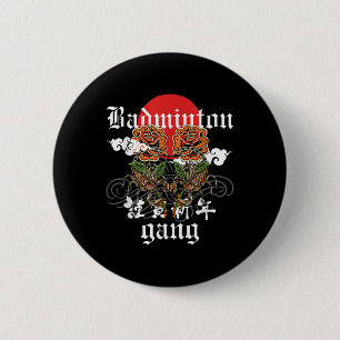 Badminton Gang, Roses Scorpions Sporty Floral Rept 6 Cm Round Badge