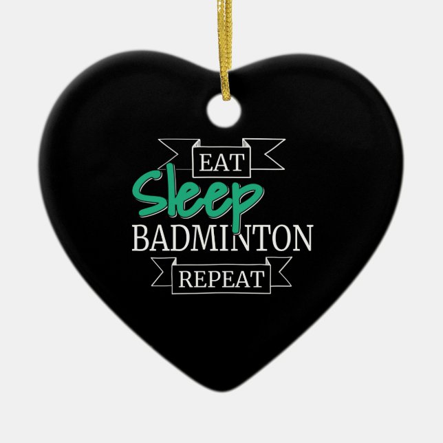 Badminton Gift Ceramic Tree Decoration (Front)